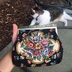 Vintage tapestry clutch